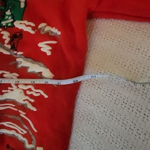 Nutcracker Vintage Sz M Red Puff Graphic Embellished Holiday House LS Sweatshirt - Picture 9 of 9